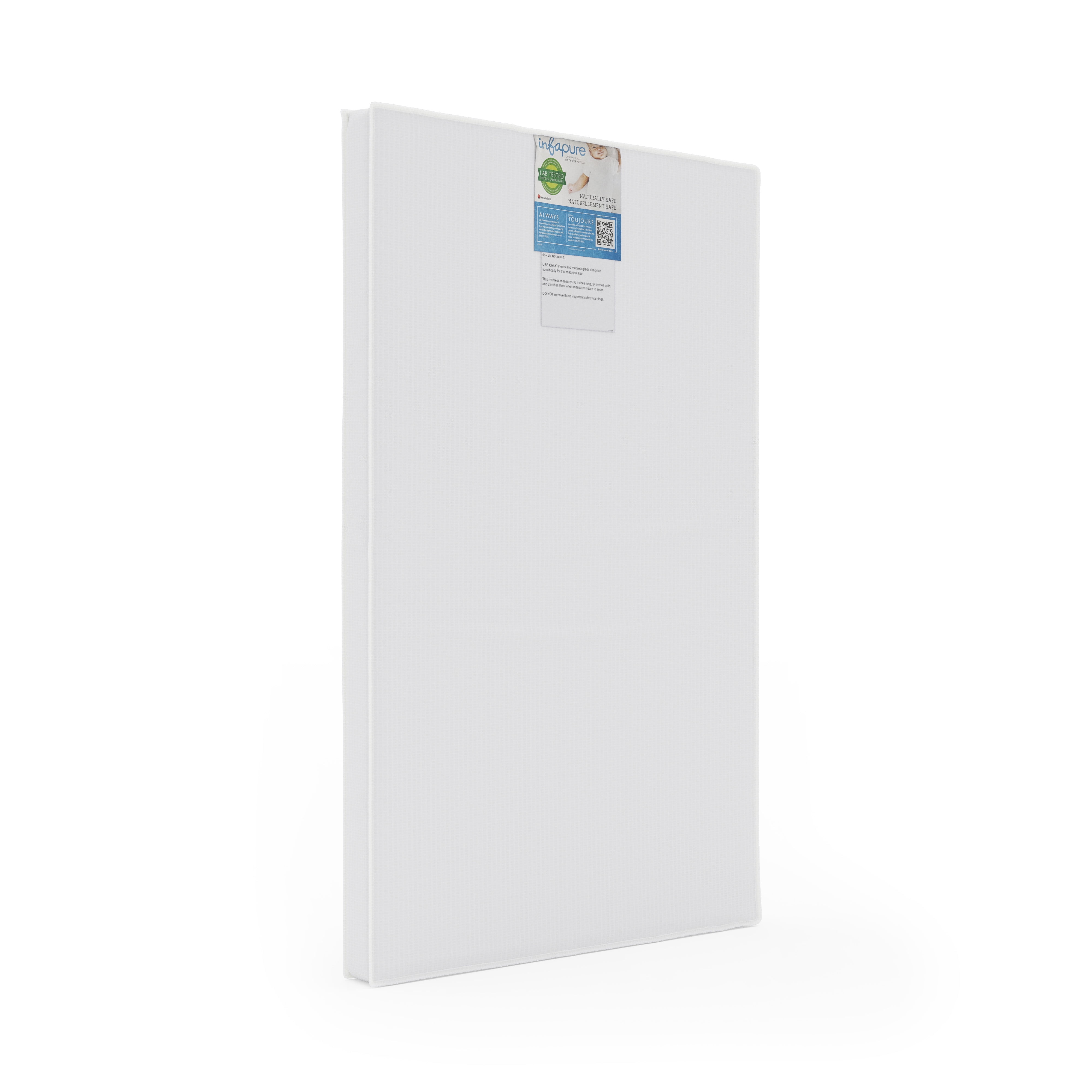 Compact White Foam Crib Mattress with Water Resistant Cover