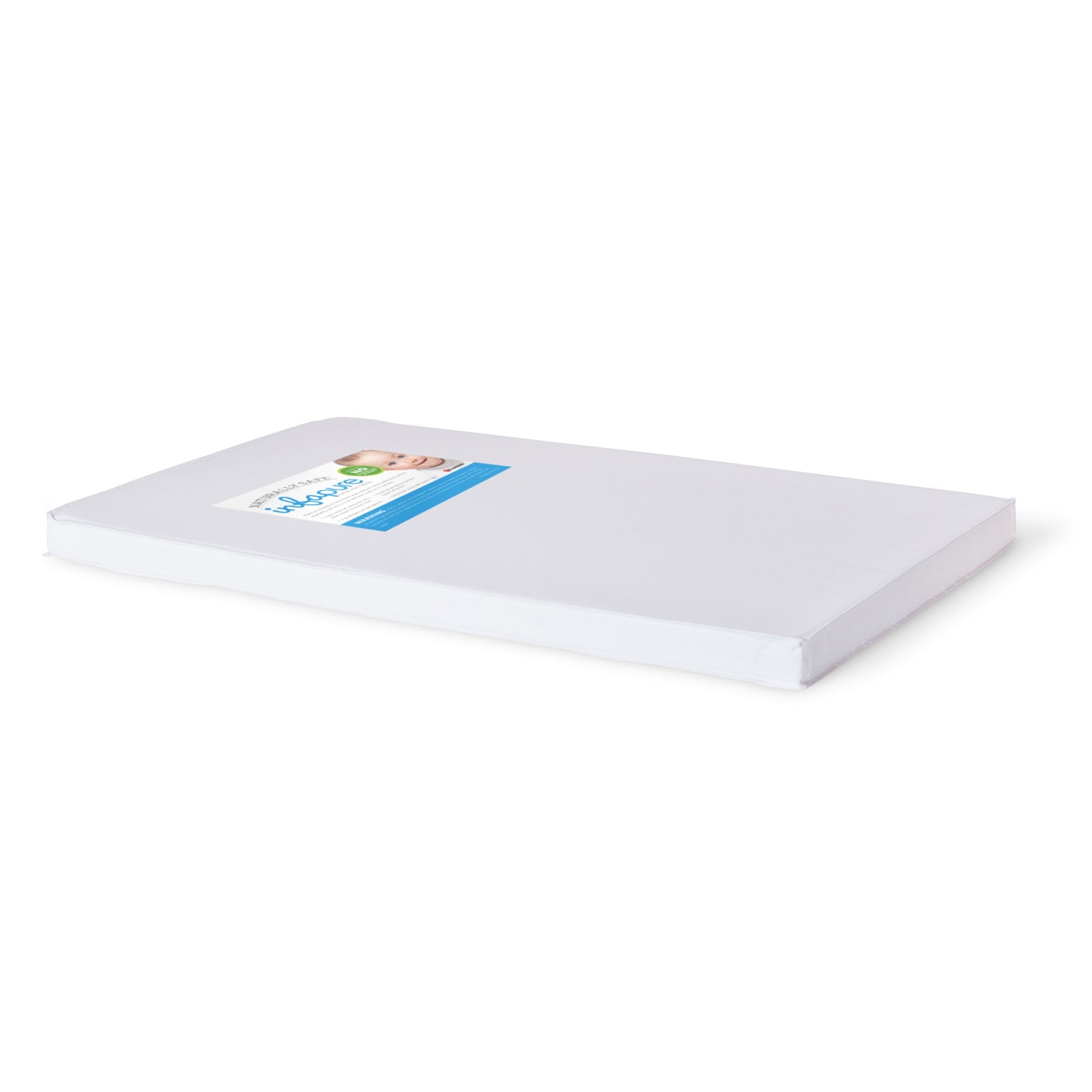 Compact White Foam Crib Mattress with Water Resistant Cover