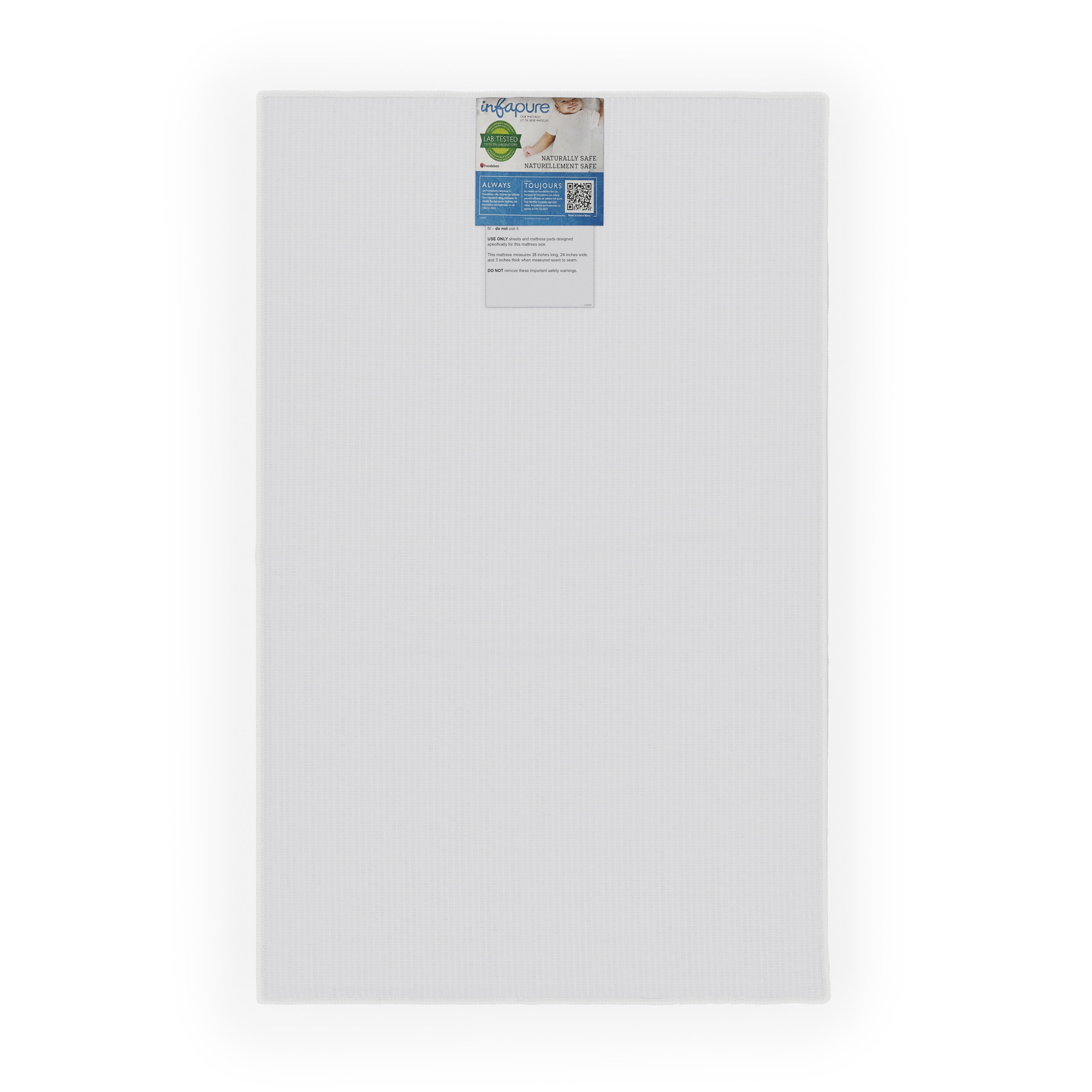 White 3" Foam Water Resistant Compact Crib Mattress