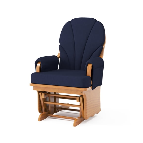 Foundations Lullaby Adult Glider Rocker, Navy and Natural