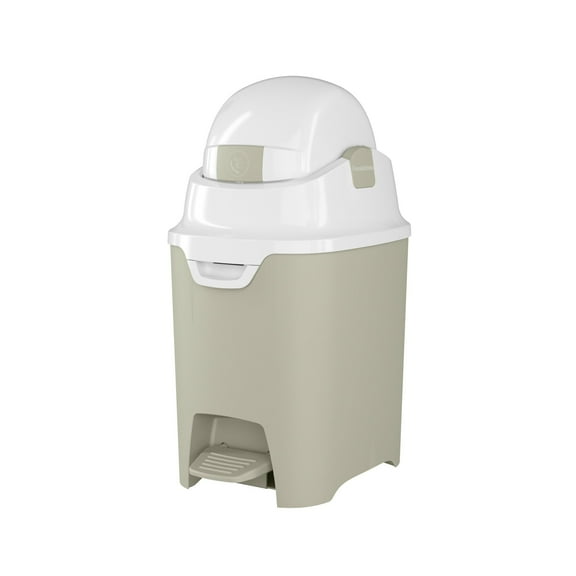 Foundations Mini Hands-Free Diaper Pail with Airtight Lid - Durable & Odorless Diaper Disposal, Large Capacity, Holds up to 30 Newborn Diapers, Refill with Any Bags - Sand