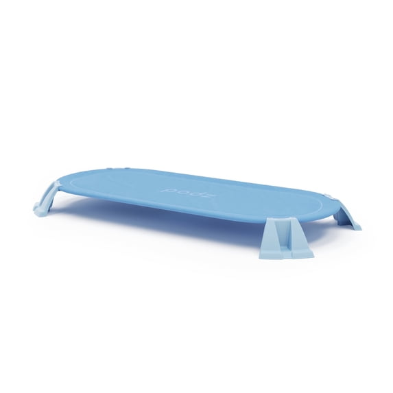 Foundations Podz Stackable Daycare Cot, Standard Size, No Assembly Required, Breathable Mesh, Blue