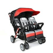 Foundations Sport Quad 4-Seat Stroller, Red