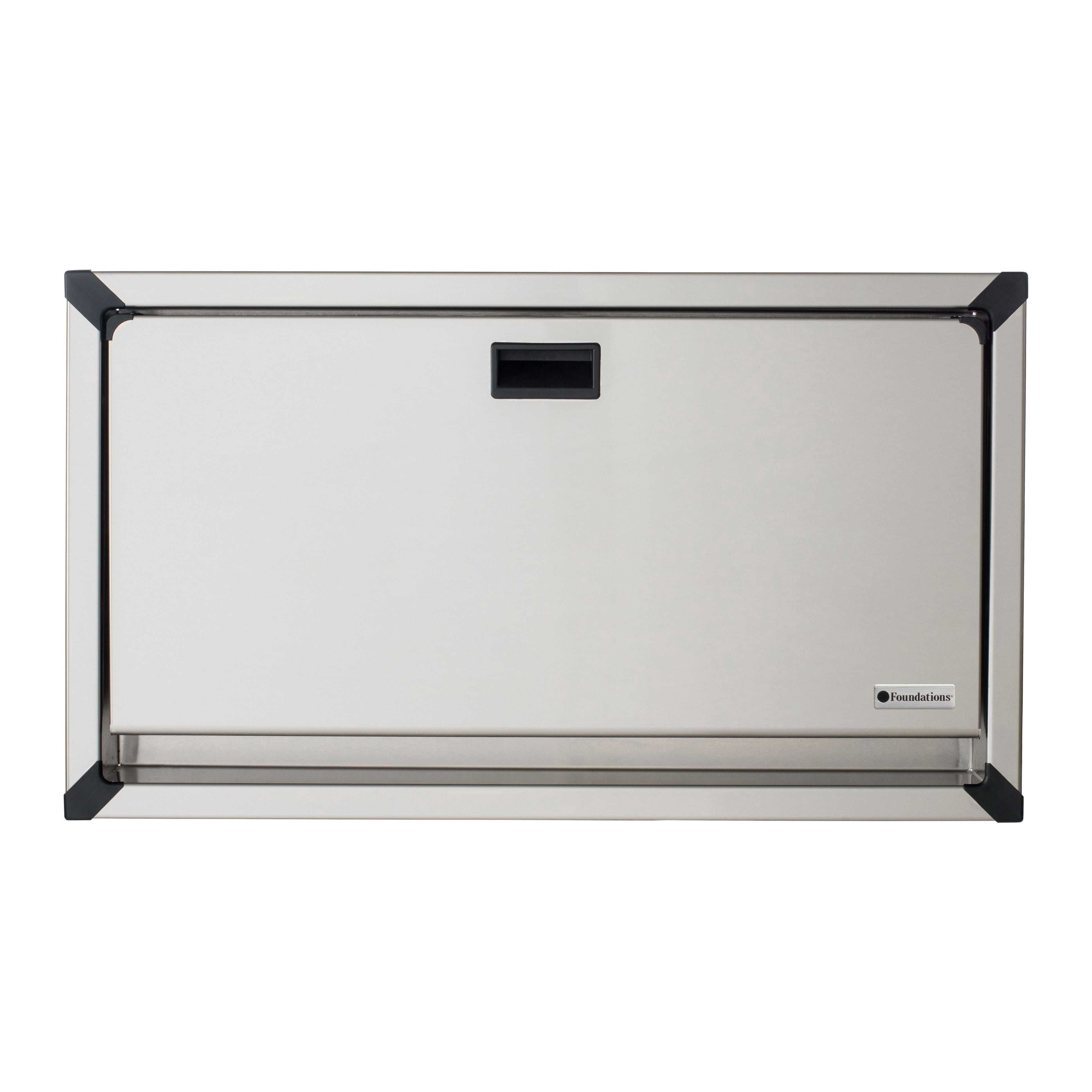 Foundations Stainless Steel with Poly Table Insert Horizontal Baby Changing Station, Recessed-Mount, 100SSC-R,