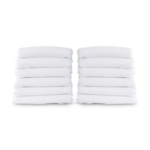 Foundations SafeFit Compact Crib Sheets, 100% Cotton, Heavy-Duty Elastic, 12-Pack, White