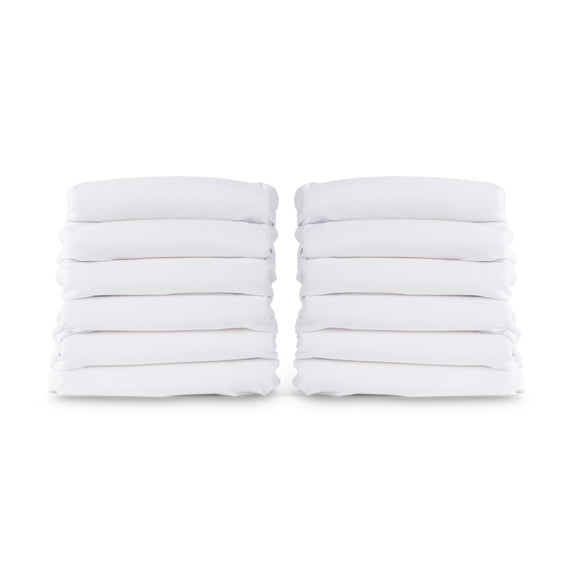 Foundations SafeFit Compact Crib Sheets, 100% Cotton, Heavy-Duty Elastic, 12-Pack, White