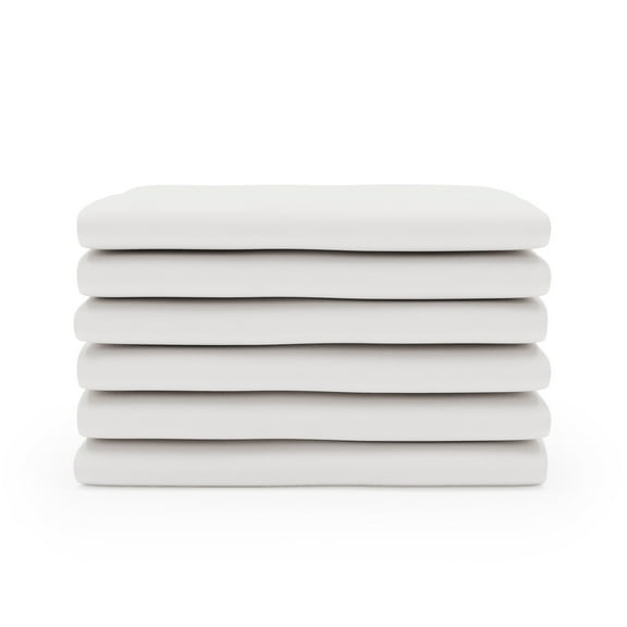 Foundations SafeFit Compact Crib Sheets, 100% Cotton, Heavy-Duty Elastic, 6-Pack, White