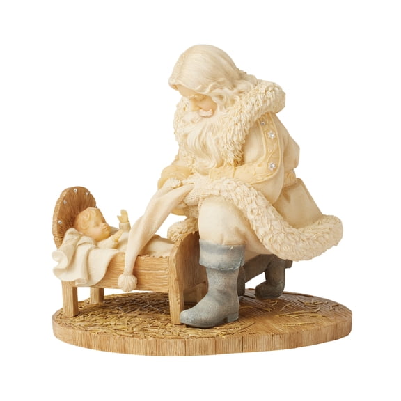 Foundations Santa with baby Jesus Figurine 5.12in H