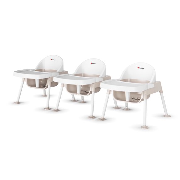 Foundations Secure Sitter 7" 3 Pack Feeding Chairs with Removable Tray, Easy to Clean, Stackable Feeding Chairs
