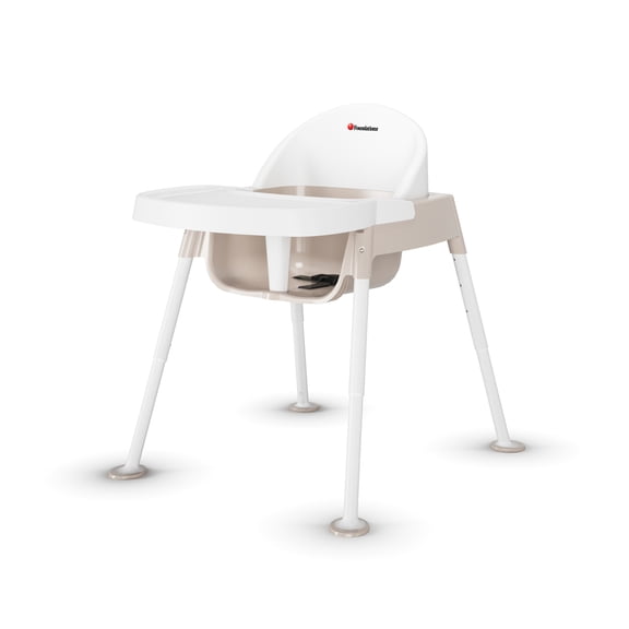 Foundations Secure Sitter Adjustable Feeding Chair with Tray, 7–13" Seat Height, White/Tan