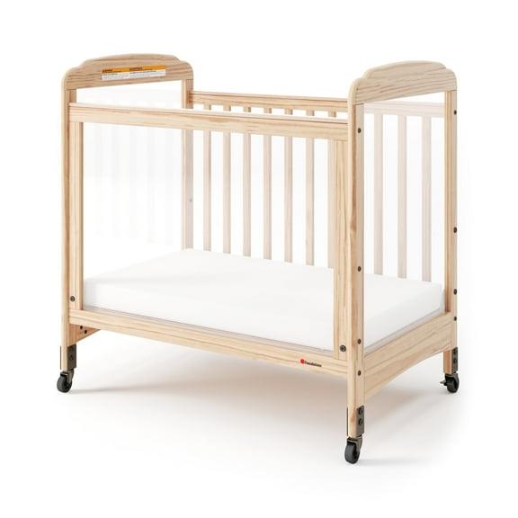 Foundations Serenity 3 Panel Clearview Fixed-Side Compact Crib, Natural