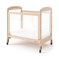 thumbnail image 1 of Foundations Serenity Compact 4-Panel Clearview Crib with 3" Foam Mattress, Locking Casters, Natural Wood, 1 of 8