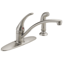 Foundations Single Handle Kitchen Faucet with Spray in Stainless B4410LF-SS