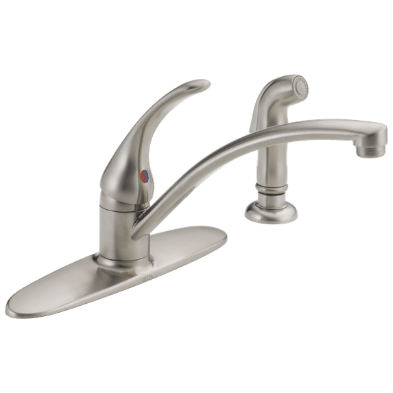 Foundations Single Handle Kitchen Faucet with Spray in Stainless B4410LF-SS
