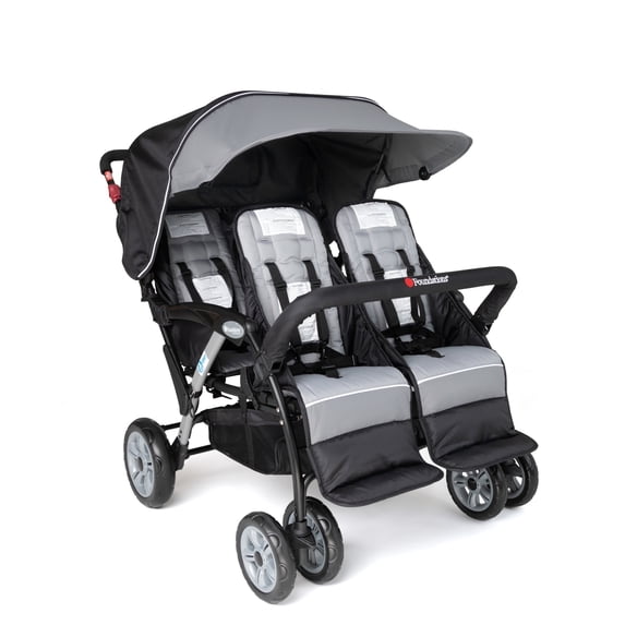 Foundations Sport Quad 4-Seat Stroller, Gray