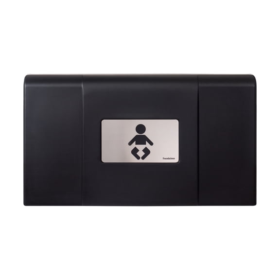 Foundations Ultra Horizontal Baby Changing Station, EZ Mount Backer Plate Included, Black (200-EH-02)