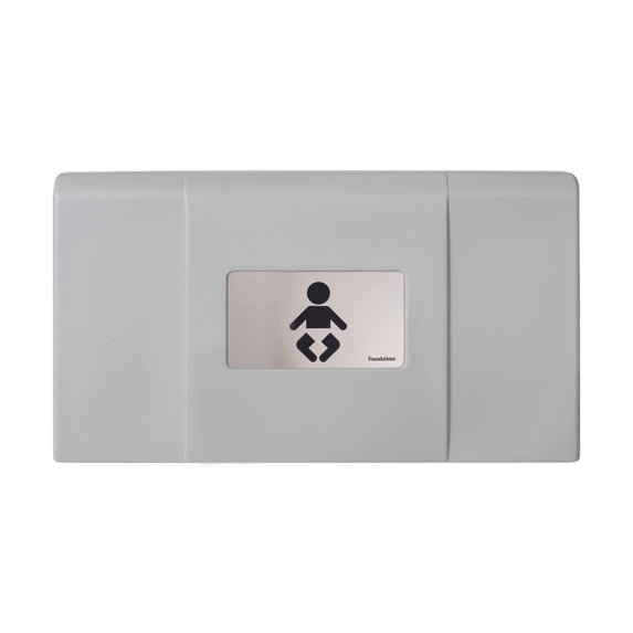 Foundations Ultra Horizontal Baby Changing Station, EZ Mount Backer Plate Included, Gray (200-EH-01)