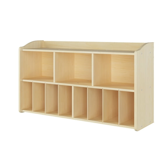 Foundations Wall Mounted Diaper Organizer, 11 Storage Cubbies, Durable Wood, Natural