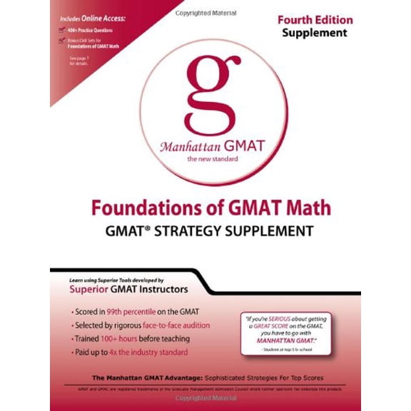 Pre-Owned Foundations of GMAT Math: GMAT Strategy Supplement (8 Guide Instructional Series) (Paperback) 0984178007 9780984178001