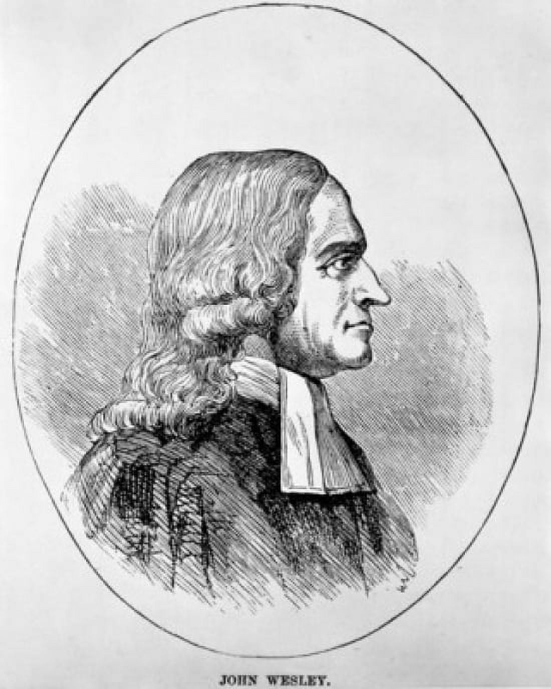 Founder of the Methodist Church John Wesley (1703-1791) portrait illustration Canvas Art - (24 x 36)