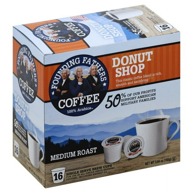 Founding Fathers Donut Shop Medium Roast 100% Arabica Coffee