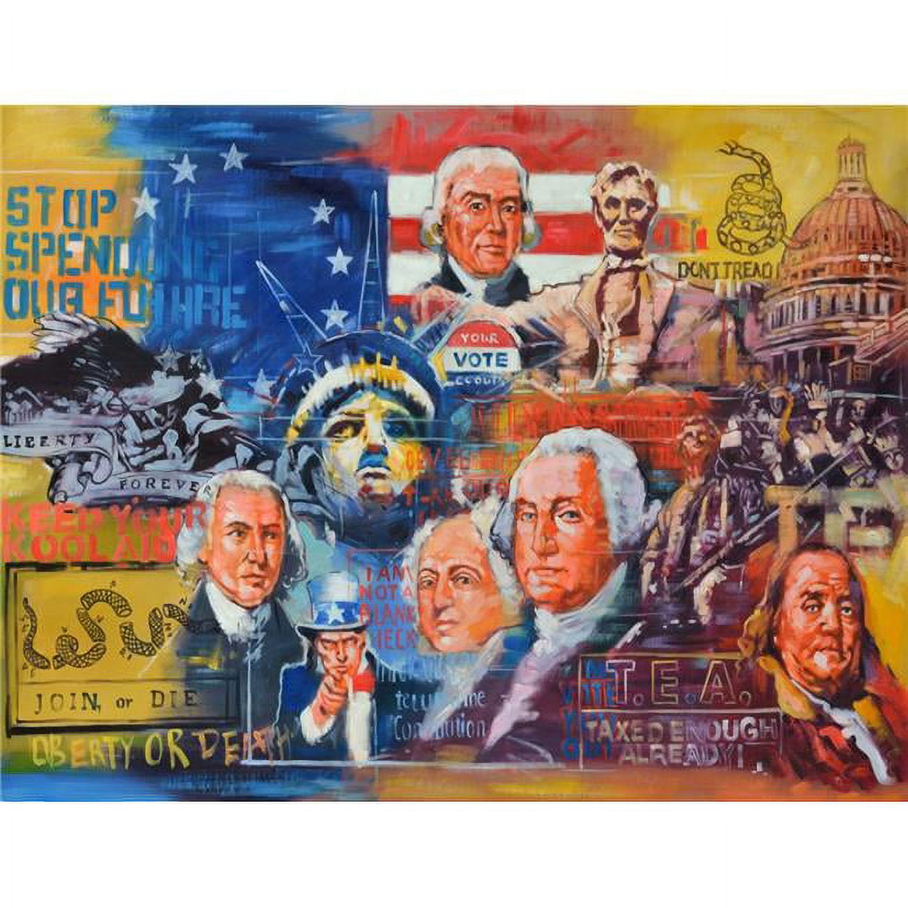 Founding Presidents & Statue of Liberty Gallery Wrap Art, Multi Color ...