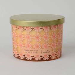 Foundry Candle Co. 12oz Desert Rose Scented 3 Wick Soy Blend Candle