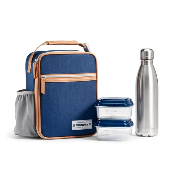 Foundry by Fit + Fresh, Insulated Lunch Bag for Women Thayer Kit, Blue