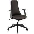 thumbnail image 1 of Fount Modern Mid Back Upholstered Office Chair With Nylon Armrests, Brown Black, 1 of 4