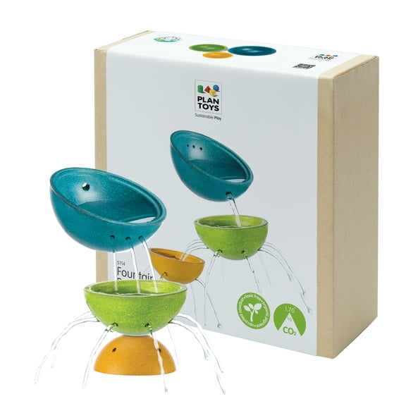 PlanToys Fountain Bowl Set Montessori Water Play Toys for Toddlers | Sensory Bath & Beach Toy | STEM Toy for 1 Year Old | Eco-Friendly Pouring & Scooping Bowls