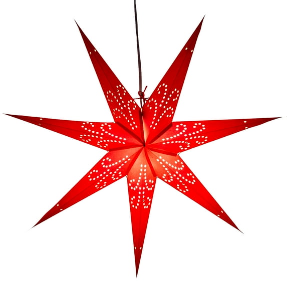 Fountain Deep Pink Paper Star Light with 12 Foot Power Cord Included