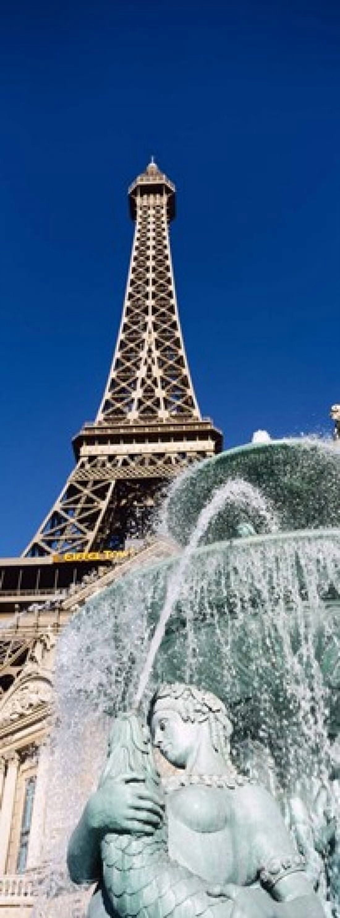 Fountain Eiffel Tower Las Vegas NV Canvas Art - Panoramic Images (36 x 13)