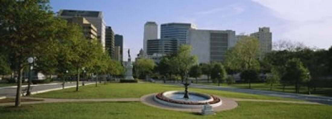 Fountain In A Park Austin Texas USA Canvas Art - Panoramic Images (18 x 7)