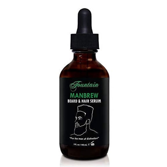 Fountain Manbrew - Beard Growth Oil For Men - Bald Spot Treatment - Mustache Grooming - Leave-In Conditioner