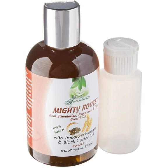 Fountain Mighty Roots Damaged - Receding - Edges-Bald Spot-Thinning Hair Oil - Zebra Print Satin Cap