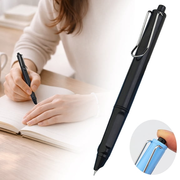 Fountain Pen,Black Ink Pens 0.38mm Ultra Fine point Smooth Writing Pens with Silicone Grip,Retractable Cute Pens for Journaling NoteTaking Sketching Drawing Stationery,with Ink Absorber (Black)