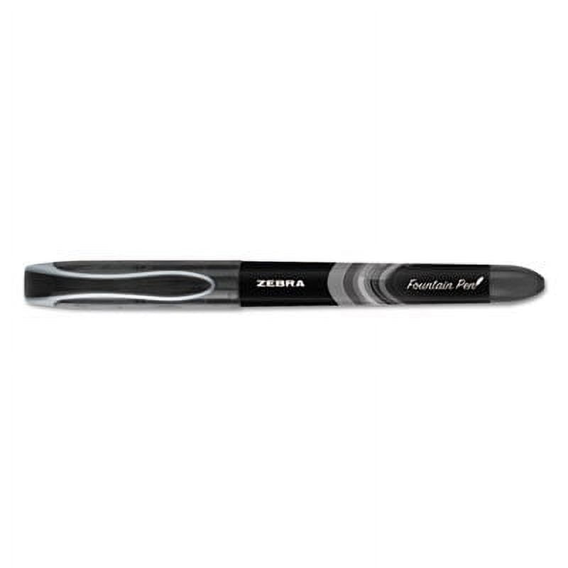 Fountain Pen, Fine 0.6 Mm, Black Ink, Black, Dozen