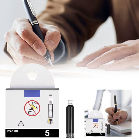 Fountain Pen Ink Cross Pen Refills Push Action Pen Ink Capsulenon Thermal Erasable Ink Ink Pen 0.38Mm Blue & Transparent Barrel 5 Refillable Ink Cartridges Smooth Writing No Leakage 5ML