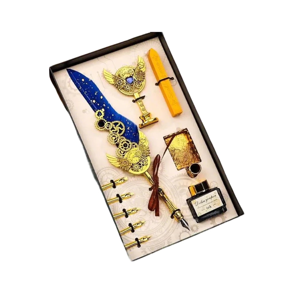 Fountain Pen Set Calligraphy Writing Pen Set Feather Dip Pen Gift Box Kits