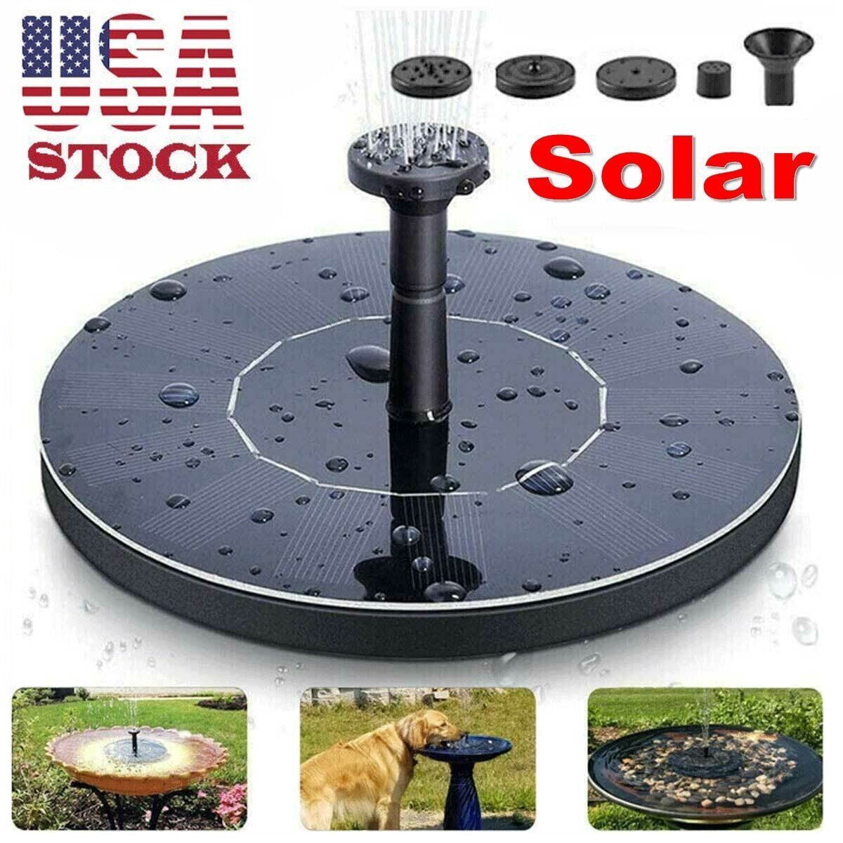 Fountain Pump Solar Powered Bird Bath 1.4W Solar Panel Kit Water Pump for Pond, Pool, Garden, Fish Tank, Aquarium