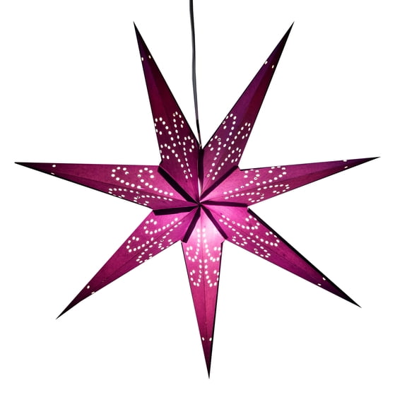 Fountain Purple Paper Star Light with 12 Foot Power Cord Included