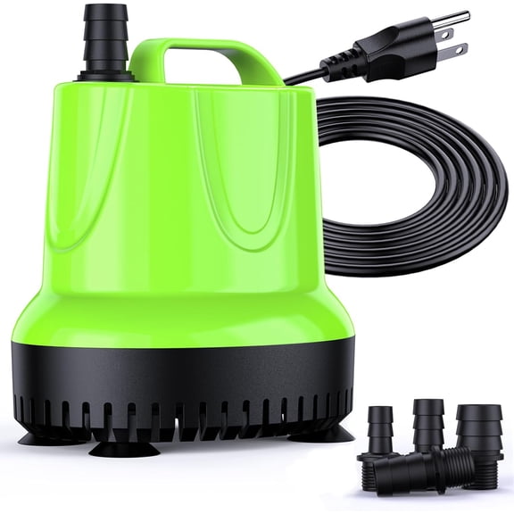 Fountain Submersible Water Pump: 330 GPH 25W Small Sump Pump for Outdoor Pond Hydroponic Statuary Waterfall Aquarium Fish Tank