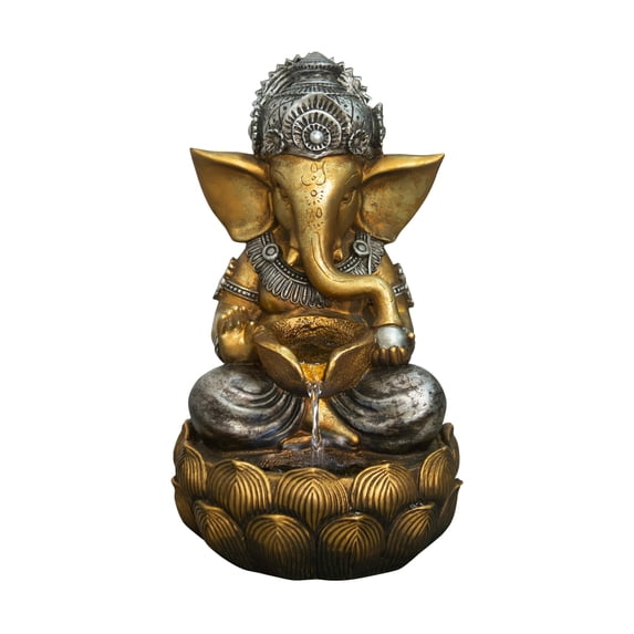 Fountain-Tabletop Lord Ganesh Sculptural Fountain With Wt Led