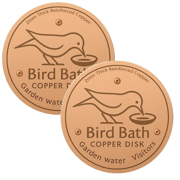 Fountain and Birdbath Copper Purification Disc 2Pcs Thick Cleaning Disk with Stable 3 Point Support for Outdoor All Season Use