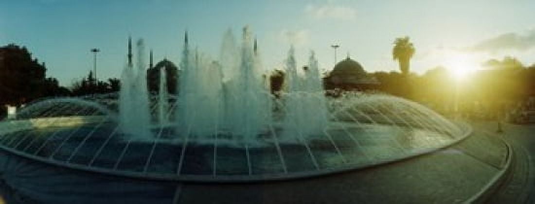 Fountain by the Blue Mosque in Istanbul Turkey Canvas Art - Panoramic Images (30 x 12)