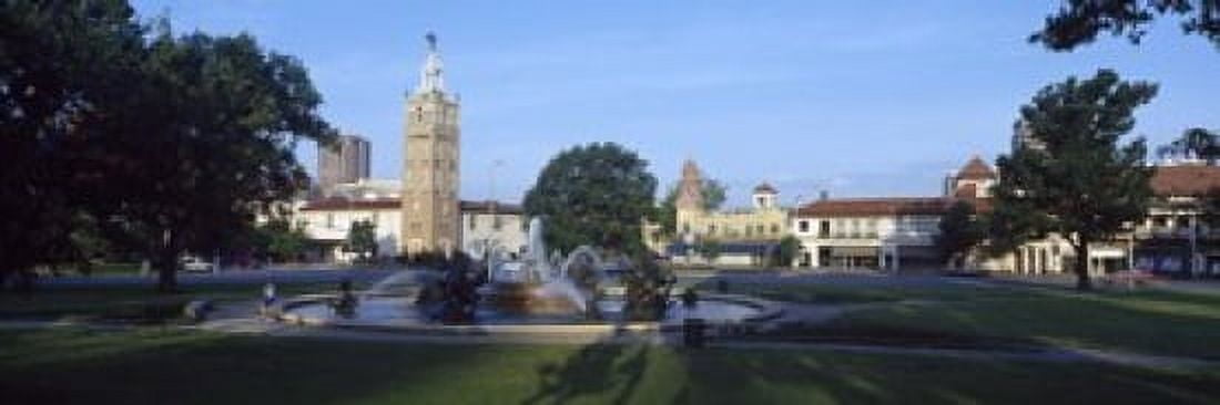 Fountain in a city Country Club Plaza Kansas City Jackson County Missouri USA Canvas Art - Panoramic Images (18 x 6)