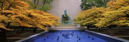 Fountain in a garden Fountain Of The Great Lakes Art Institute Of Chicago Chicago Cook County Illinois USA Canvas Art - Panoramic Images (18 x 6)