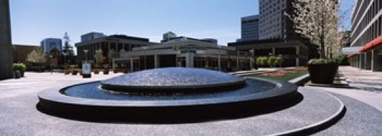 Fountain in a park Plaza De Cesar Chavez Downtown San Jose San Jose Santa Clara County California USA Canvas Art - Panoramic Images (36 x 13)