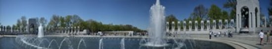 Fountain in a war memorial National World War II Memorial Washington DC USA Canvas Art - Panoramic Images (44 x 9)