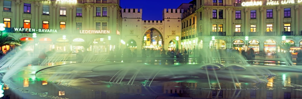 Fountain in front of the Karlstor Karlsplatz Munich Bavaria Germany Canvas Art - Panoramic Images (12 x 36)